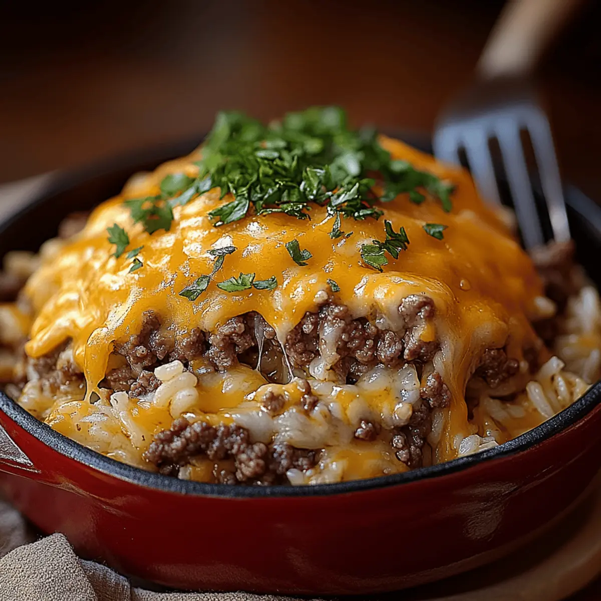 Cheesy Hamburger Rice Casserole