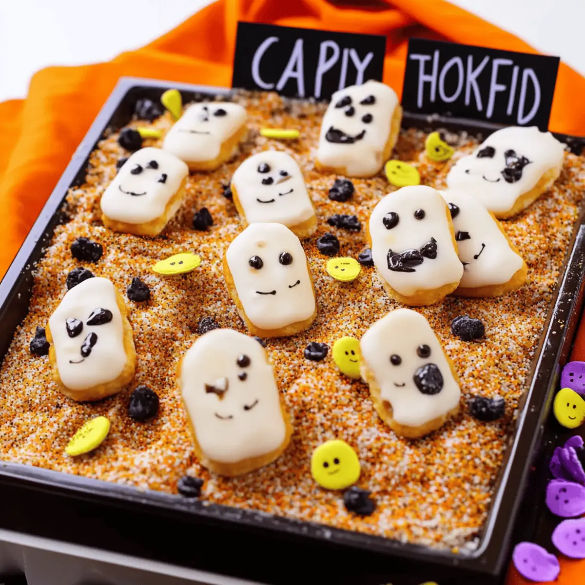 Halloween Graveyard Chocolate Poke Cake