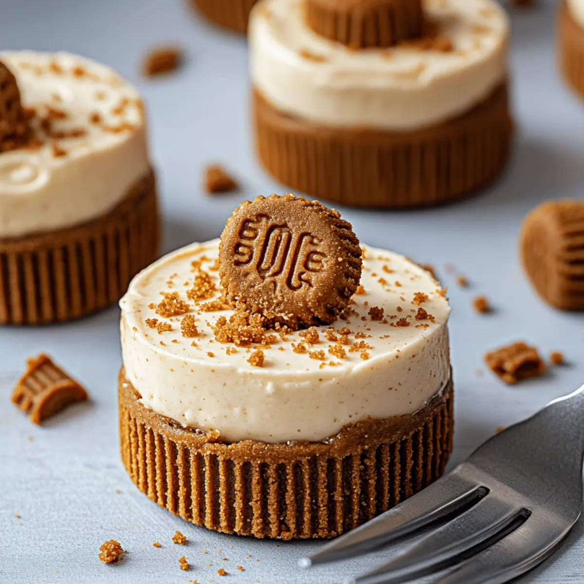 No Bake Mini Biscoff Cheesecakes