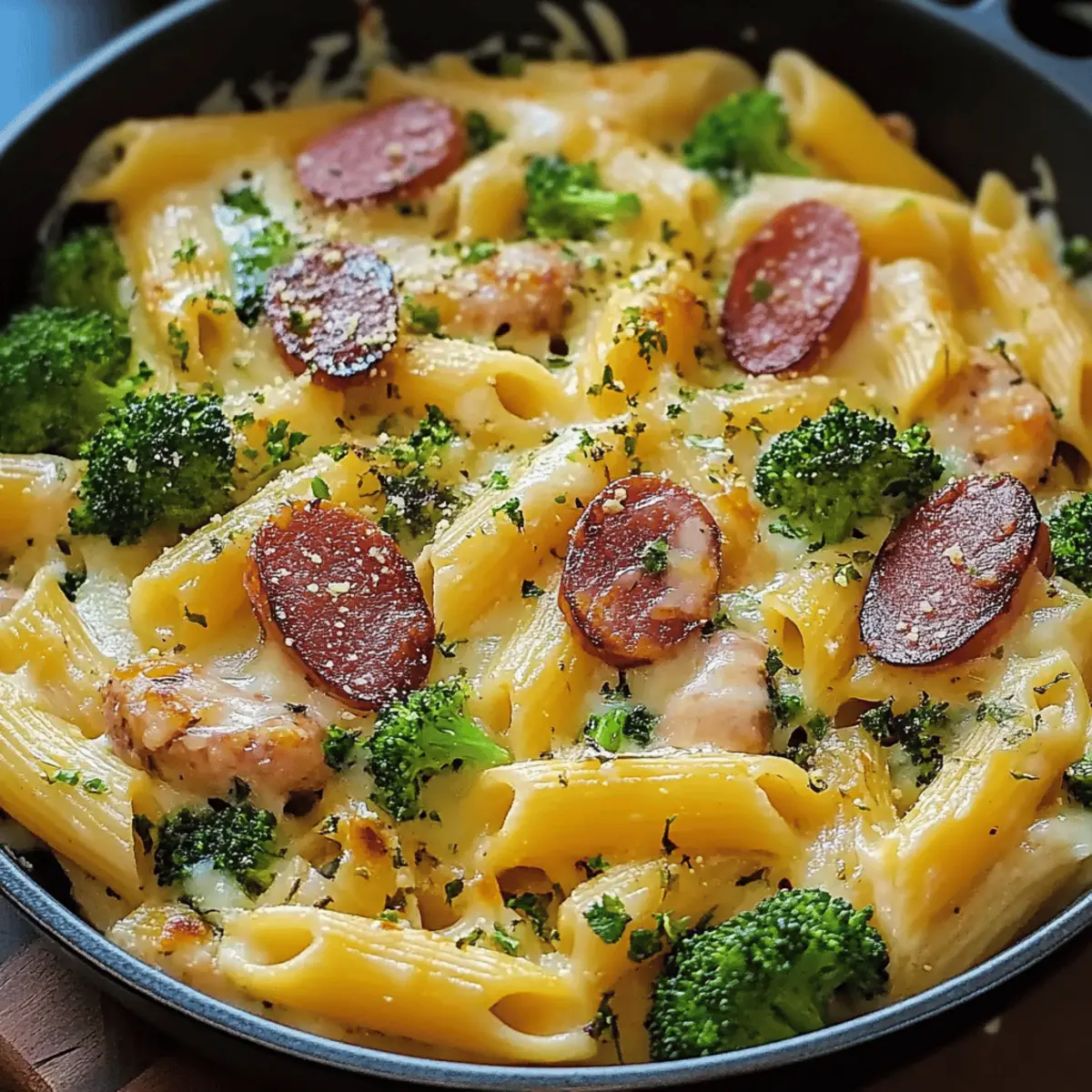 Creamy Kielbasa Broccoli Skillet