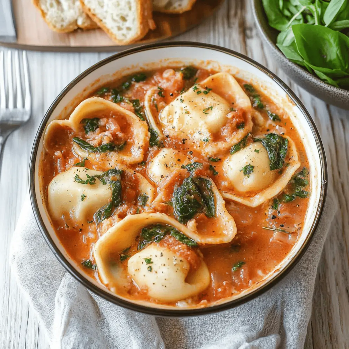 Creamy Tortellini Soup with Sausage