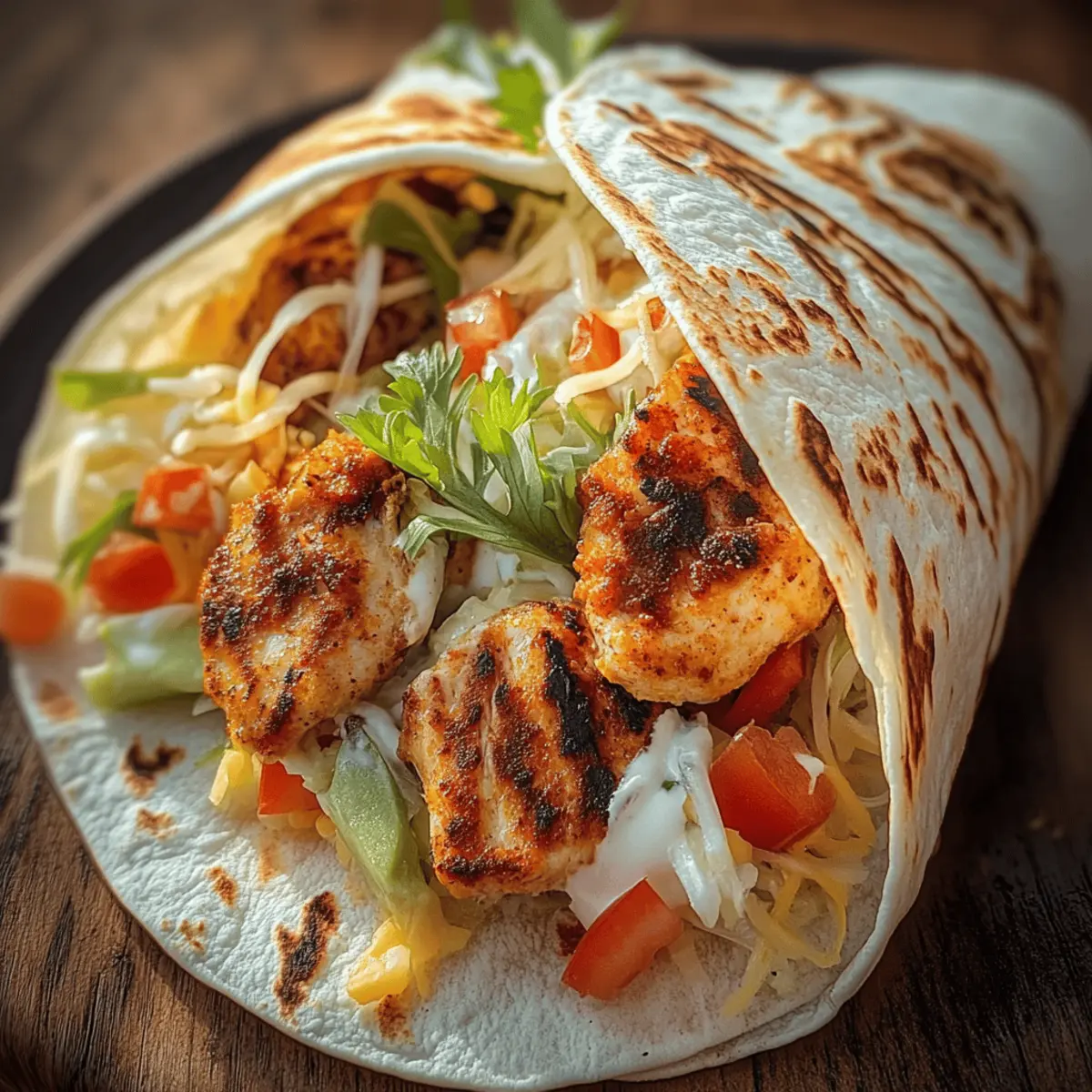 Grilled Spicy Chicken Tortilla Wrap