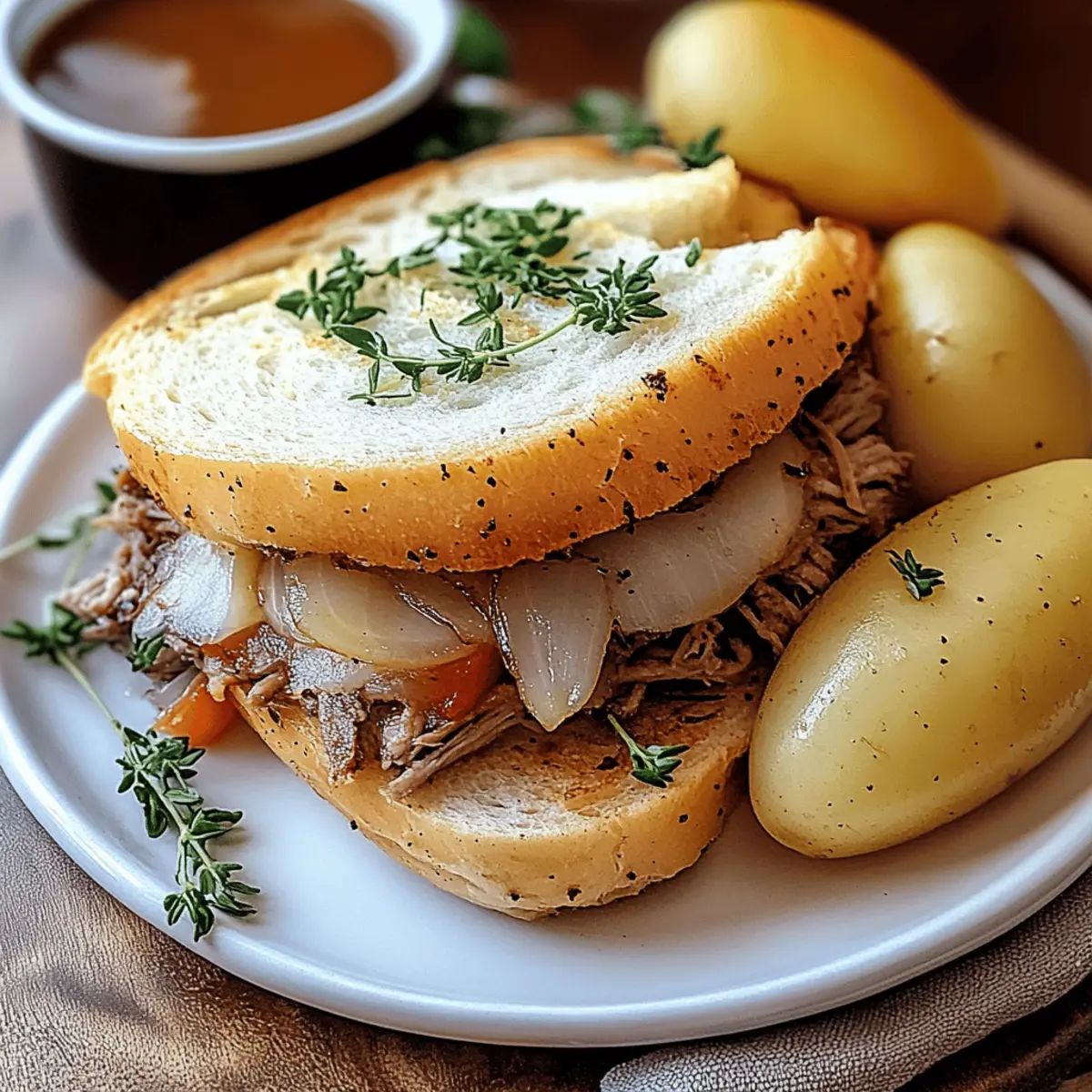 Savory Roasted French Dip Sandwich