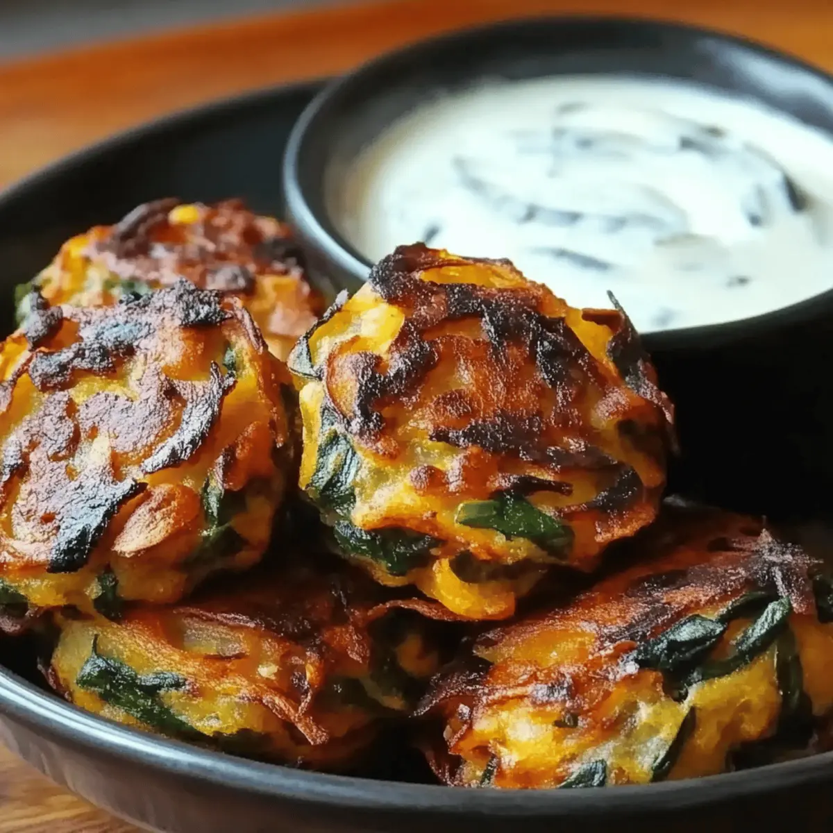 Onion and Spinach Pakoras with Mint Raita