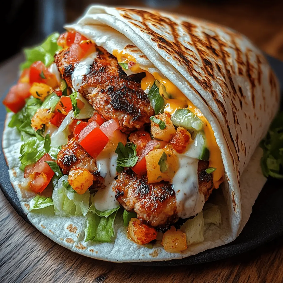Grilled Spicy Chicken Tortilla Wrap