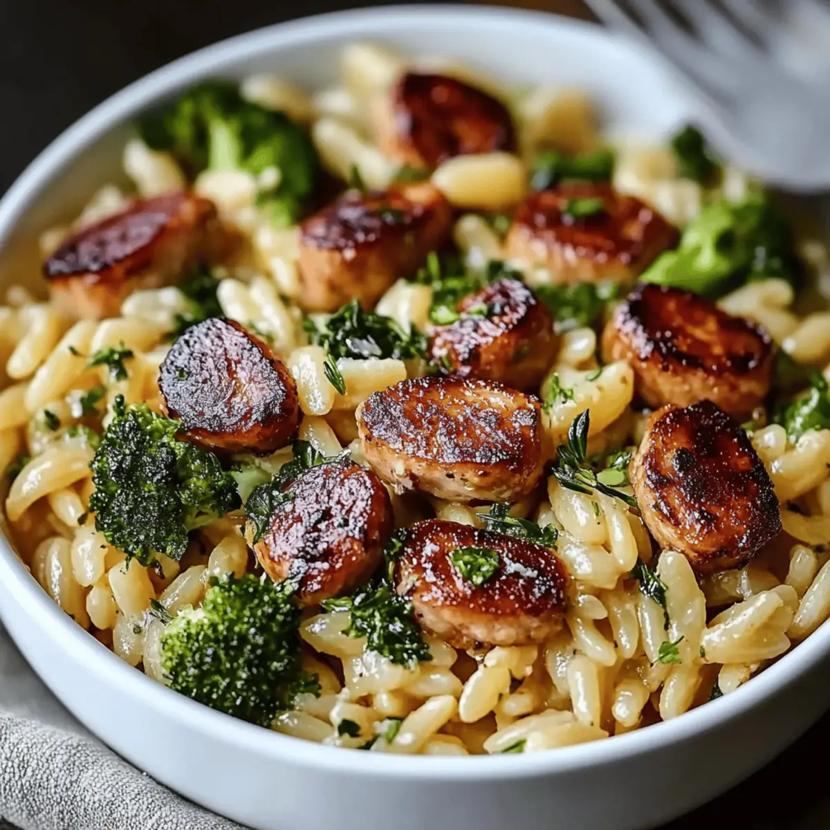 Chicken Sausage and Broccoli Orzo