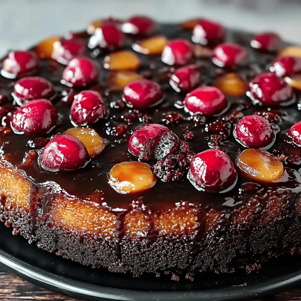Chocolate Cherry Upside Down Cake