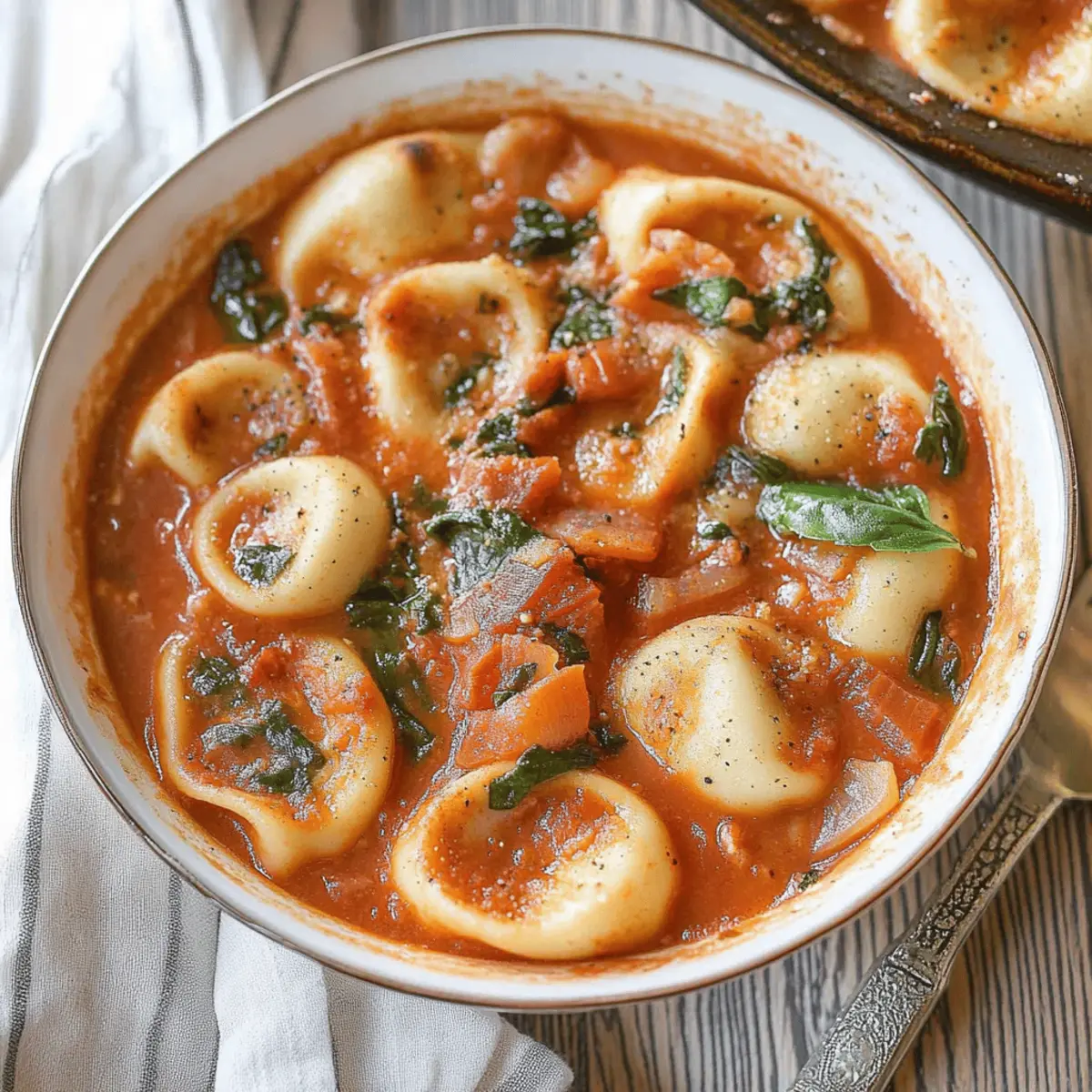 Creamy Tortellini Soup with Sausage