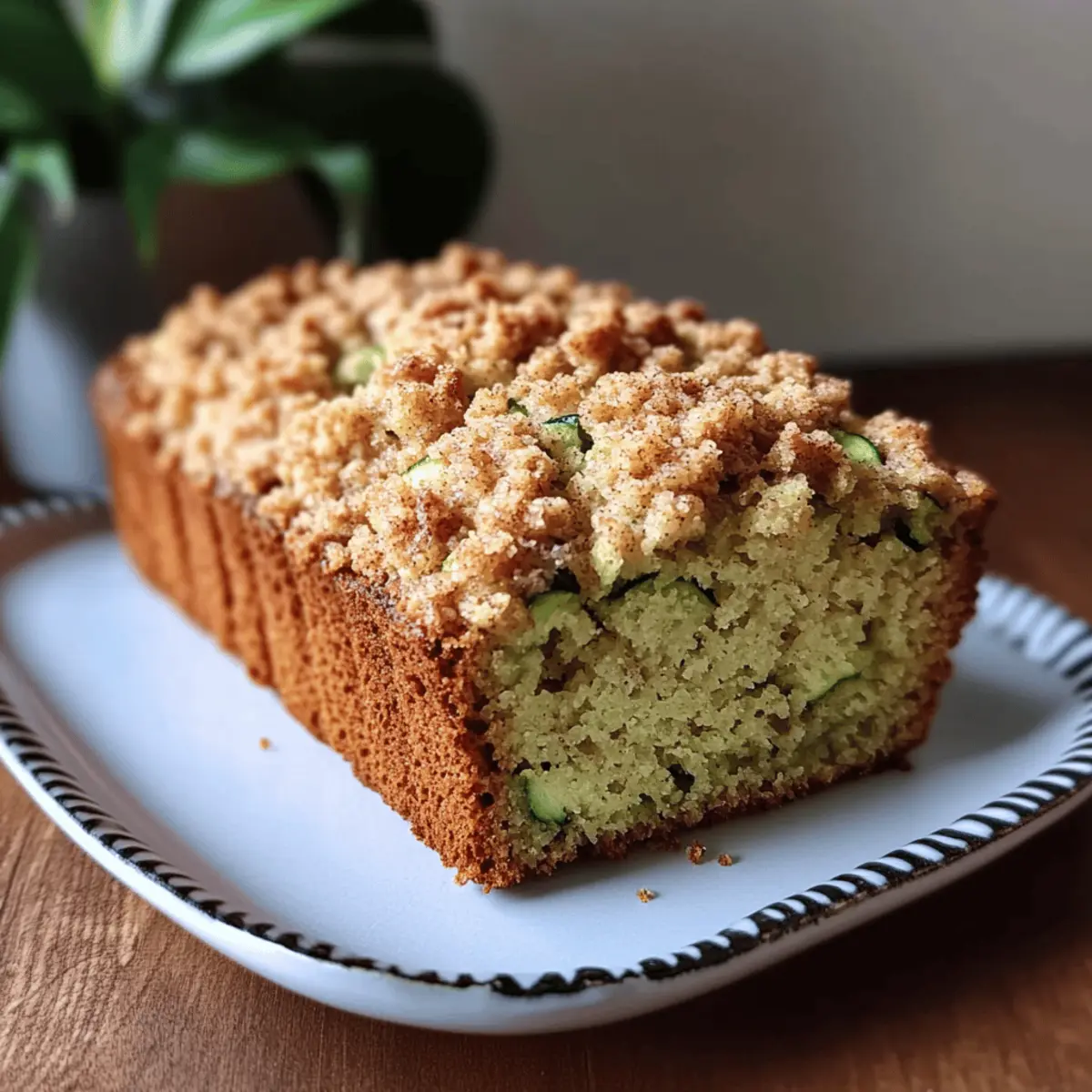 Cinnamon Streusel Topped Zucchini Bread