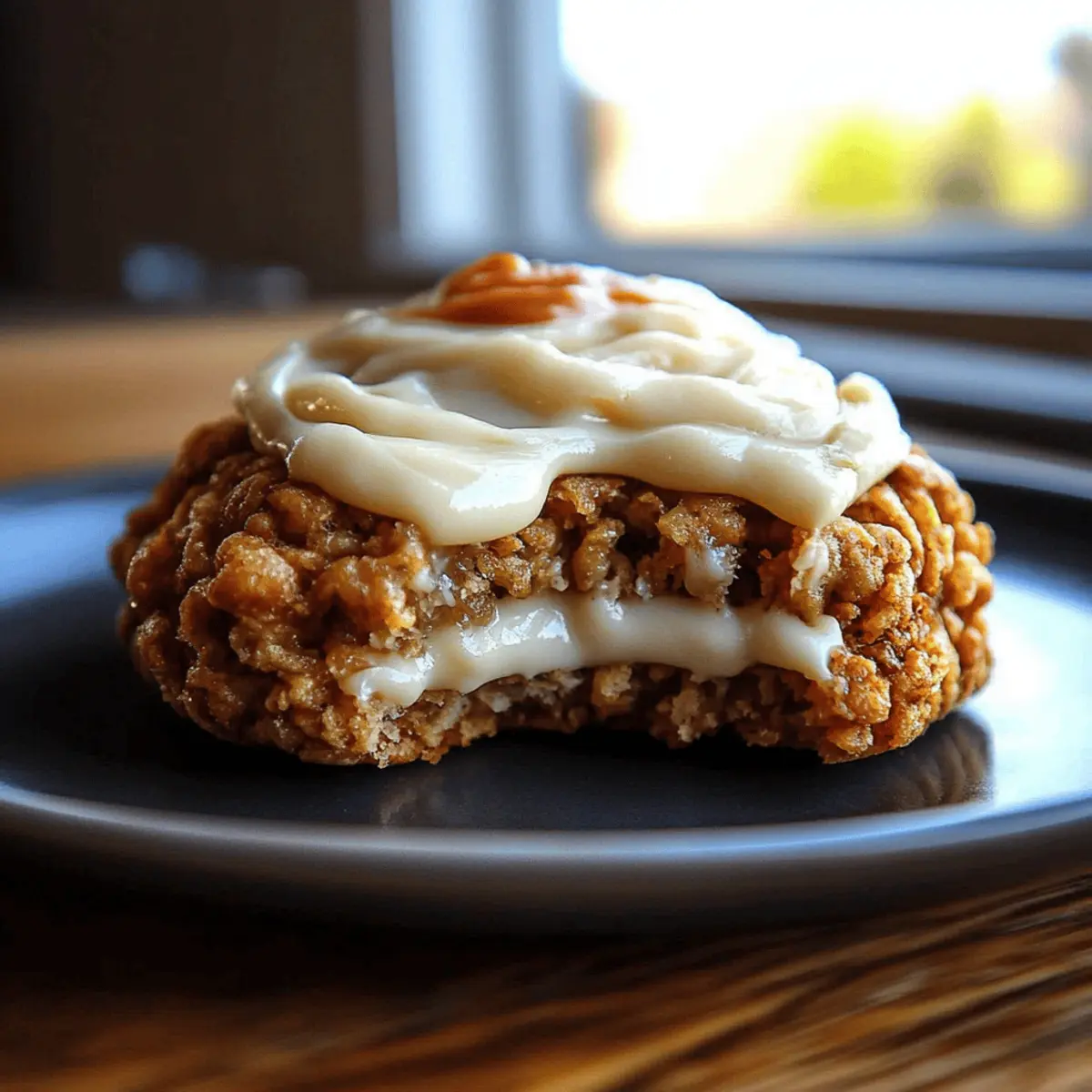 Soft Chewy Pumpkin Oatmeal Cookies Maple Frosting