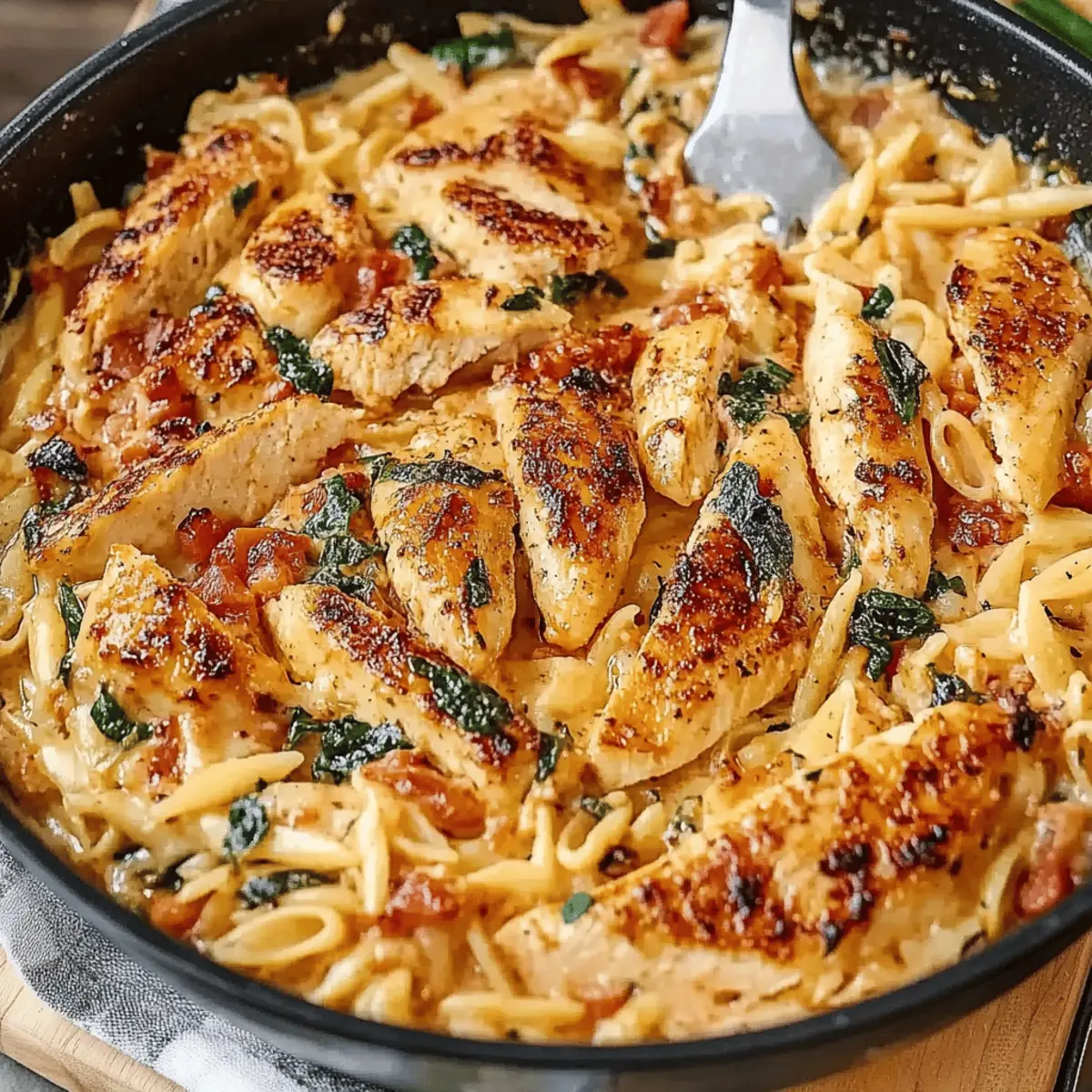 Creamy Sun-Dried Tomato Chicken Orzo