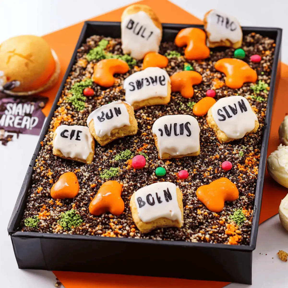Halloween Graveyard Chocolate Poke Cake