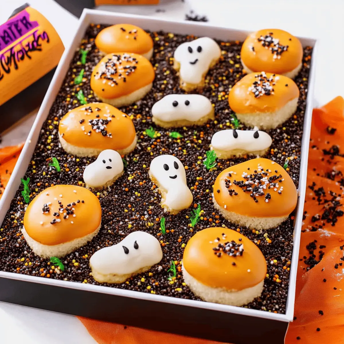Halloween Graveyard Chocolate Poke Cake