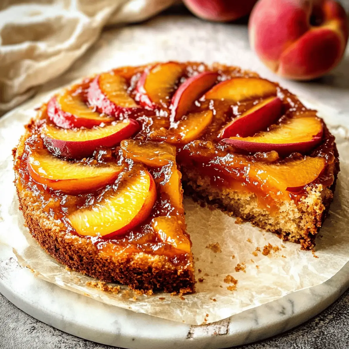Bourbon Peach Upside Down Cake