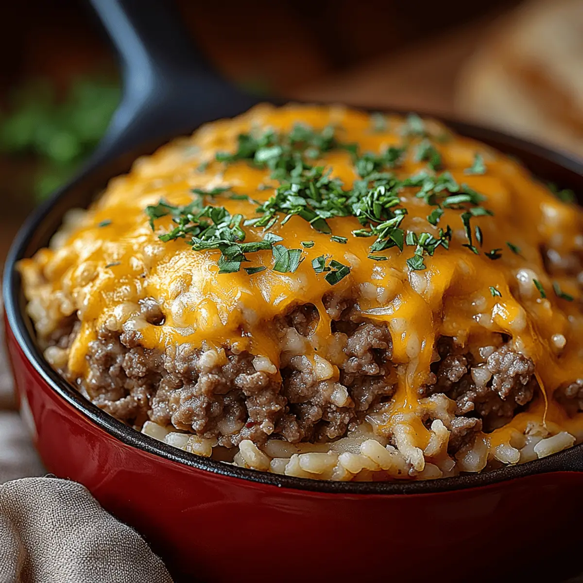 Cheesy Hamburger Rice Casserole