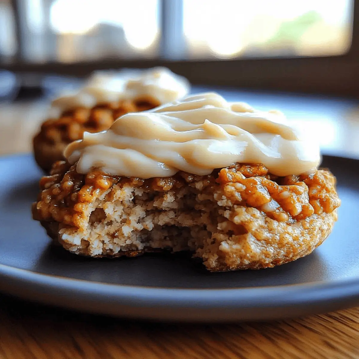 Soft Chewy Pumpkin Oatmeal Cookies Maple Frosting