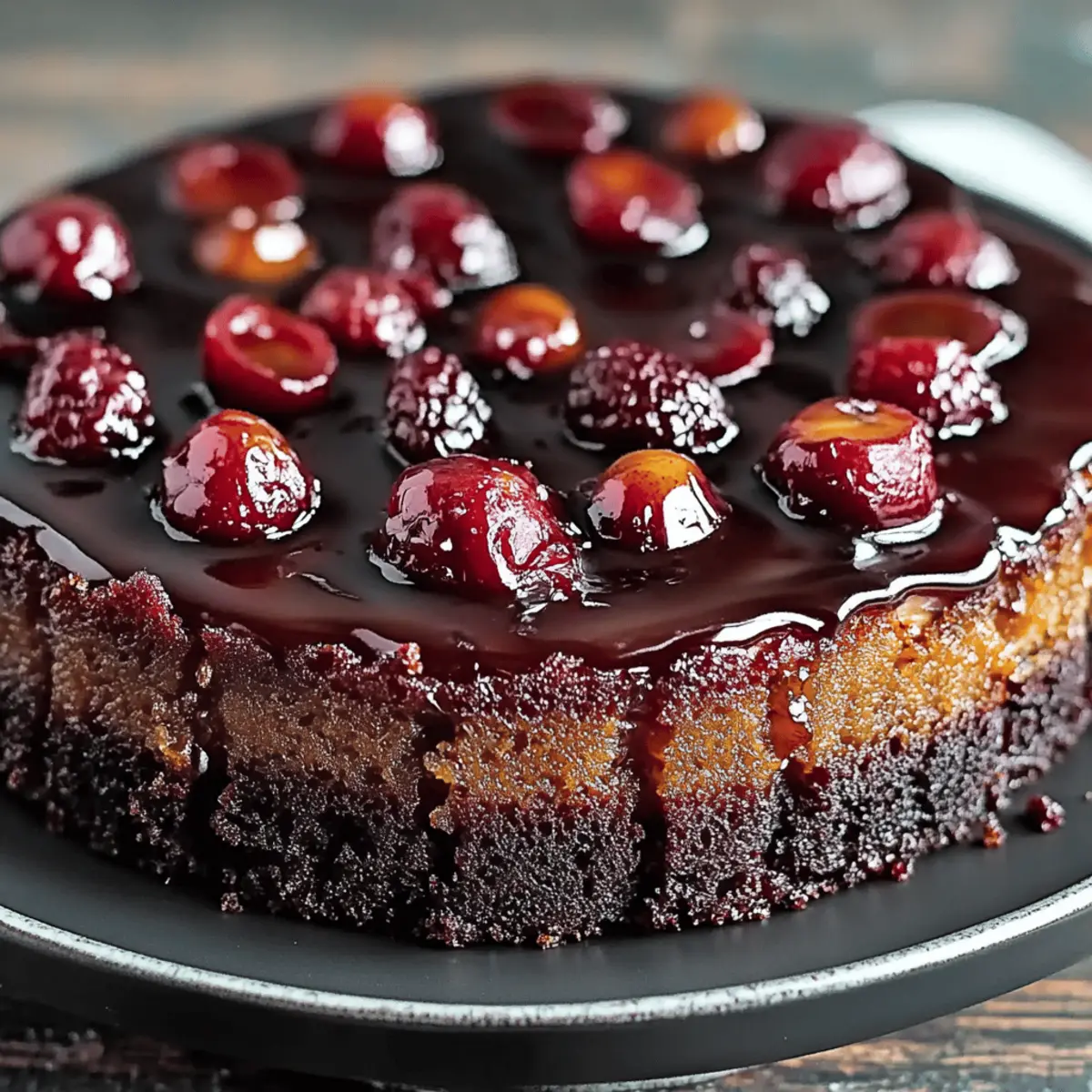 Chocolate Cherry Upside Down Cake