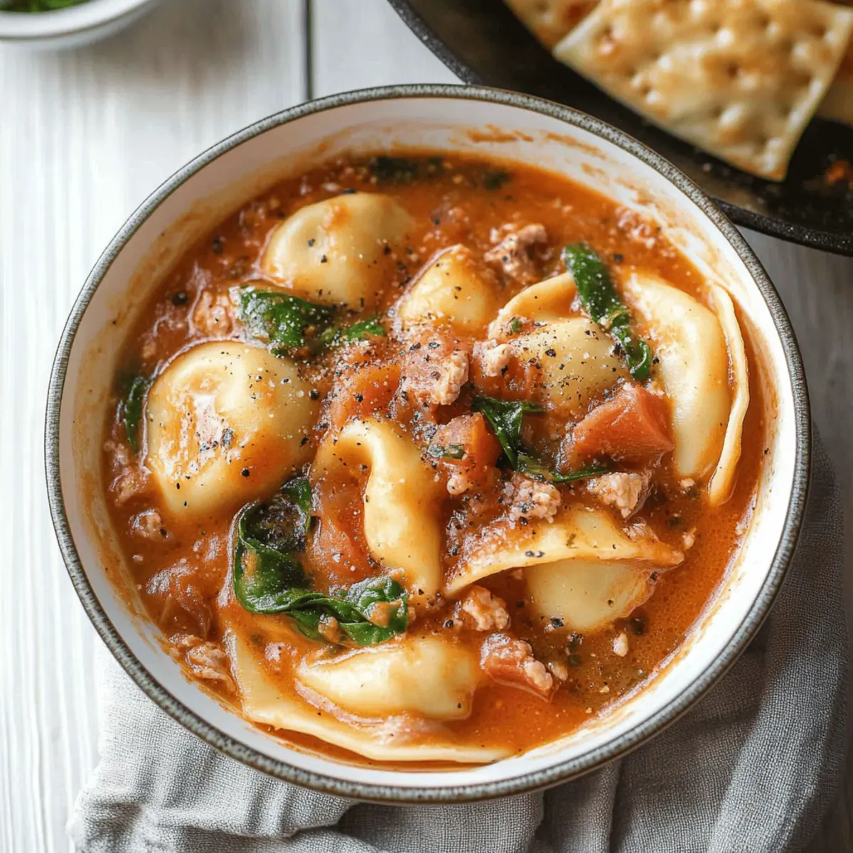 Creamy Tortellini Soup with Sausage