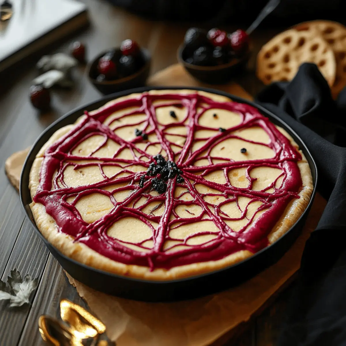 Bloody Beet Hummus with Cheese Web