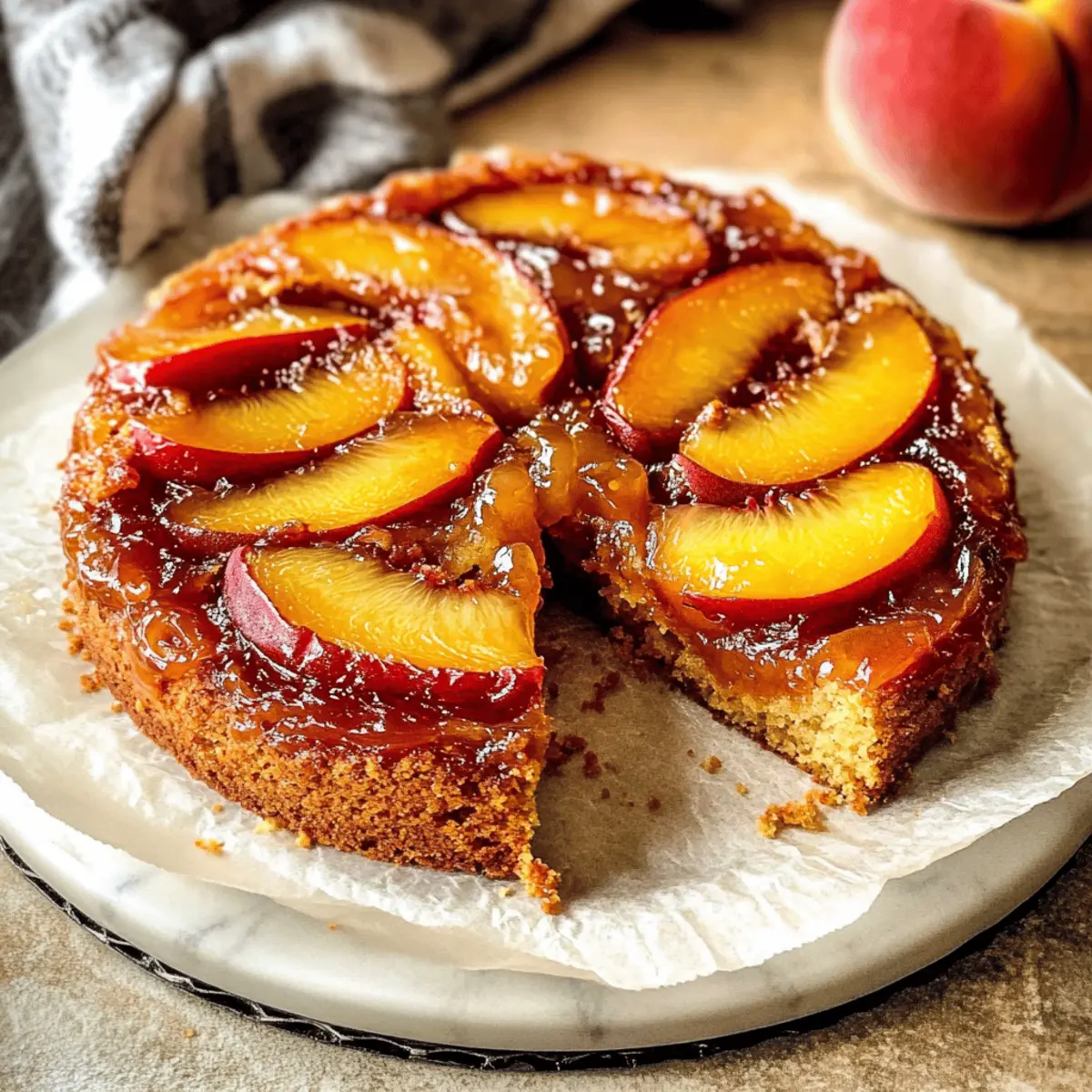Bourbon Peach Upside Down Cake