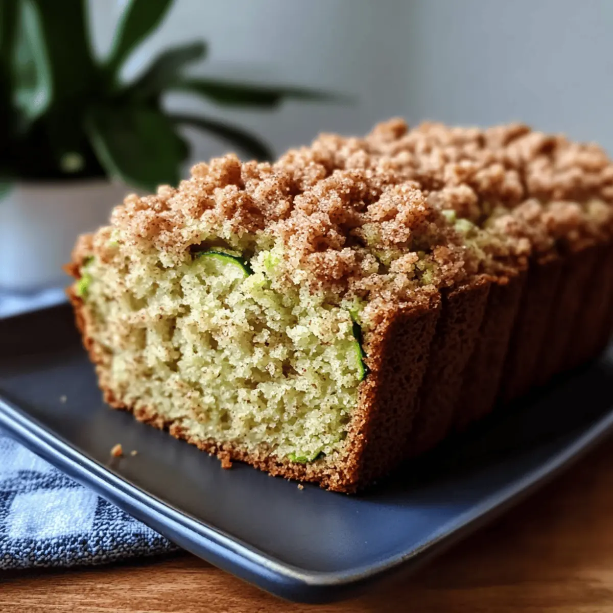 Cinnamon Streusel Topped Zucchini Bread