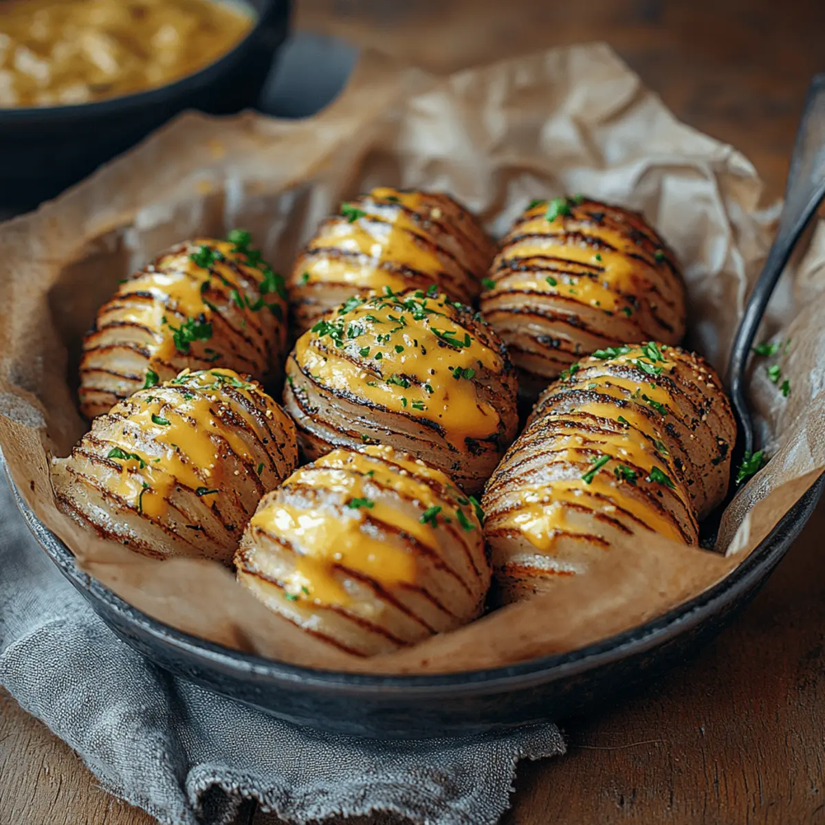 Oven-Baked Mini Hasselback Potatoes with Vegan Cajun Mayo