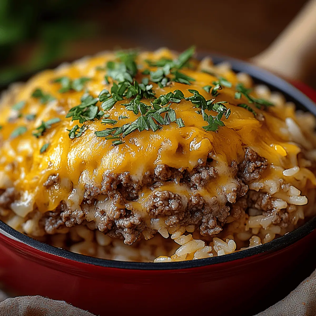 Cheesy Hamburger Rice Casserole