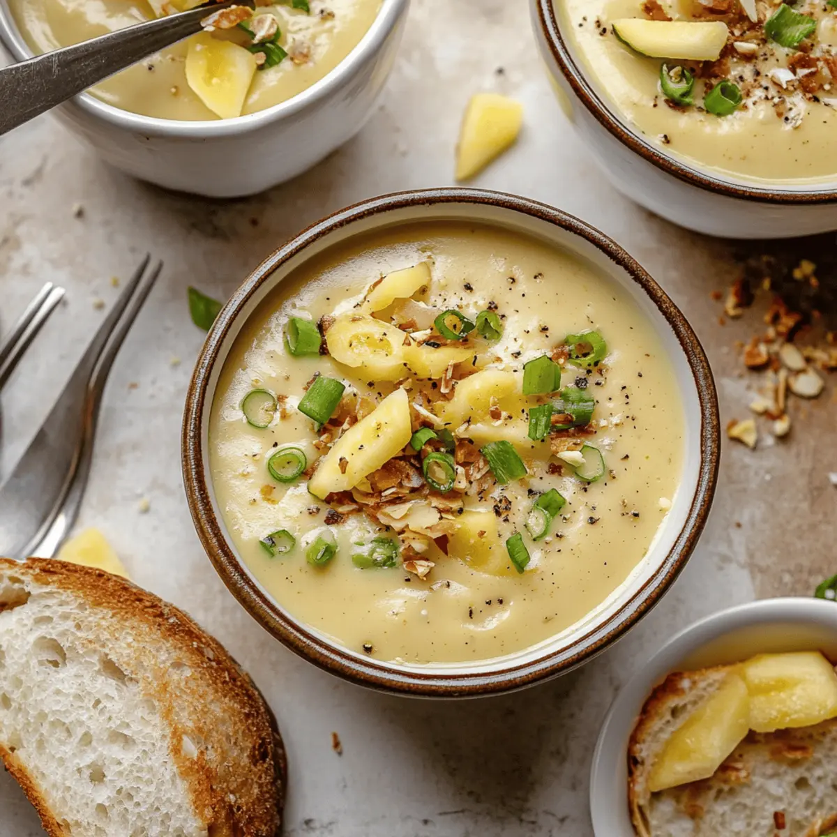 Roasted Garlic Cheddar Cauliflower Soup