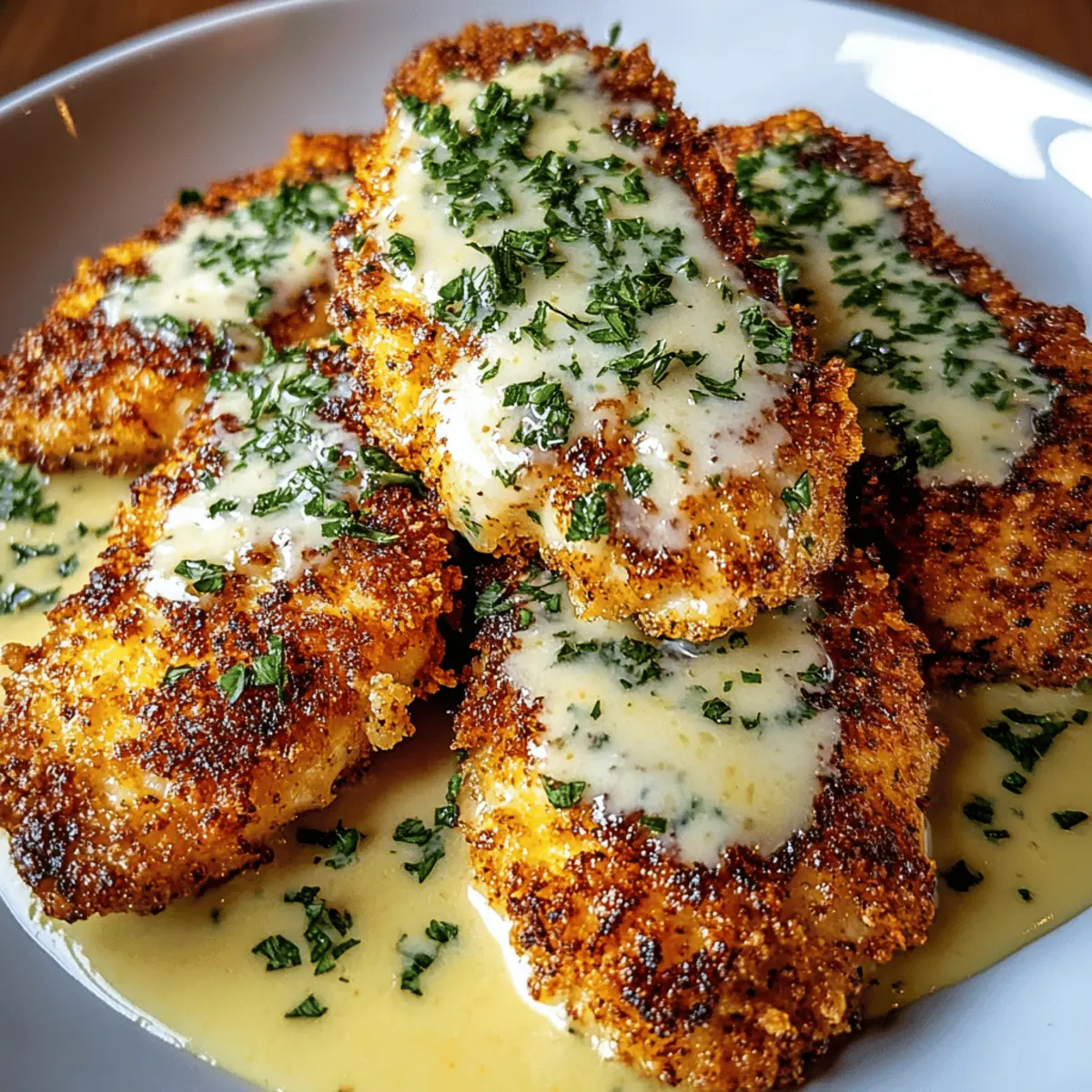 Crispy Parmesan Chicken with Garlic Sauce