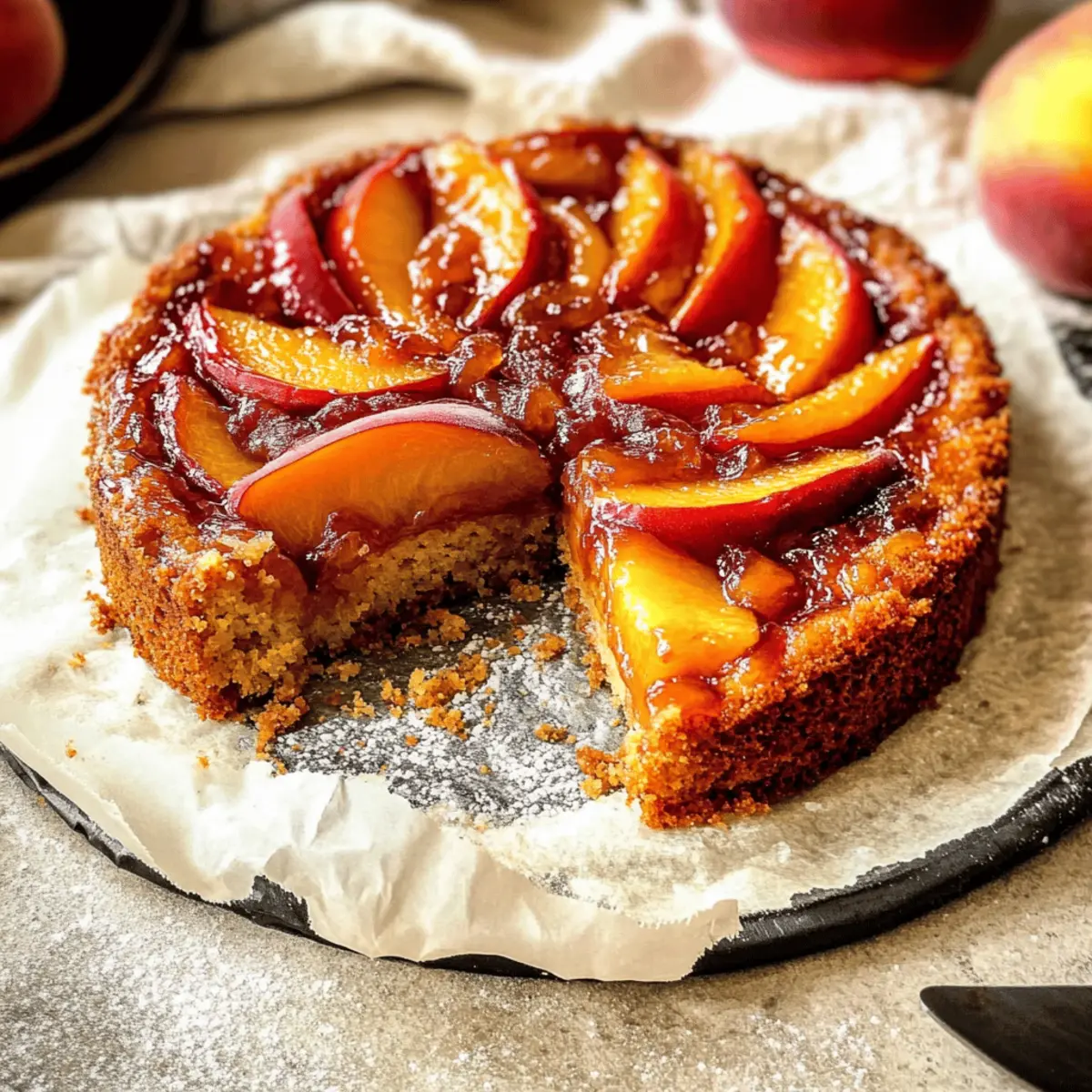 Bourbon Peach Upside Down Cake