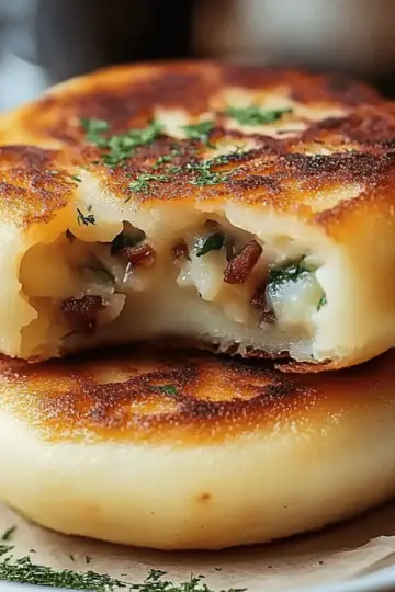 Mushroom Stuffed Potato Cakes