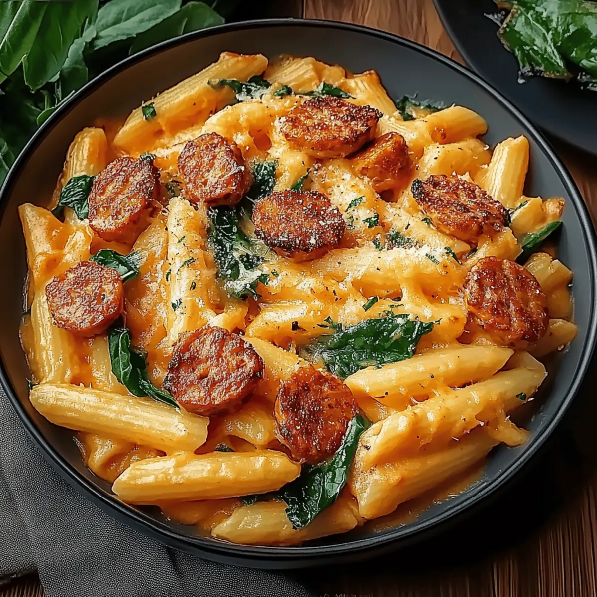 One Pot Creamy Cajun Sausage Pasta