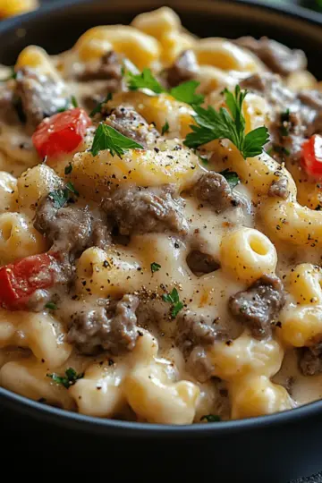 Creamy Philly Cheesesteak Mac & Cheese