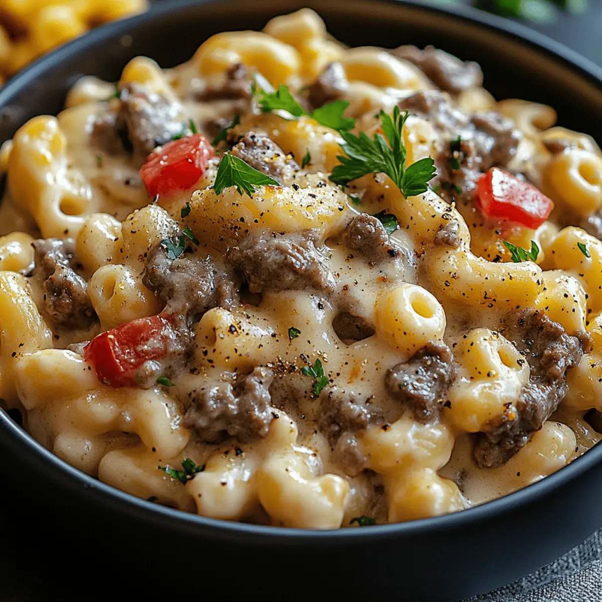 Creamy Philly Cheesesteak Mac & Cheese