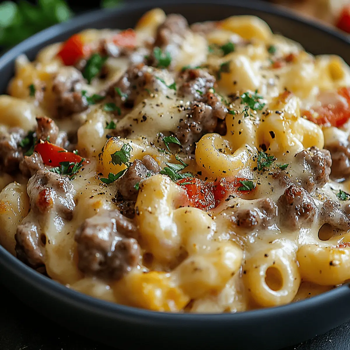 Creamy Philly Cheesesteak Mac & Cheese