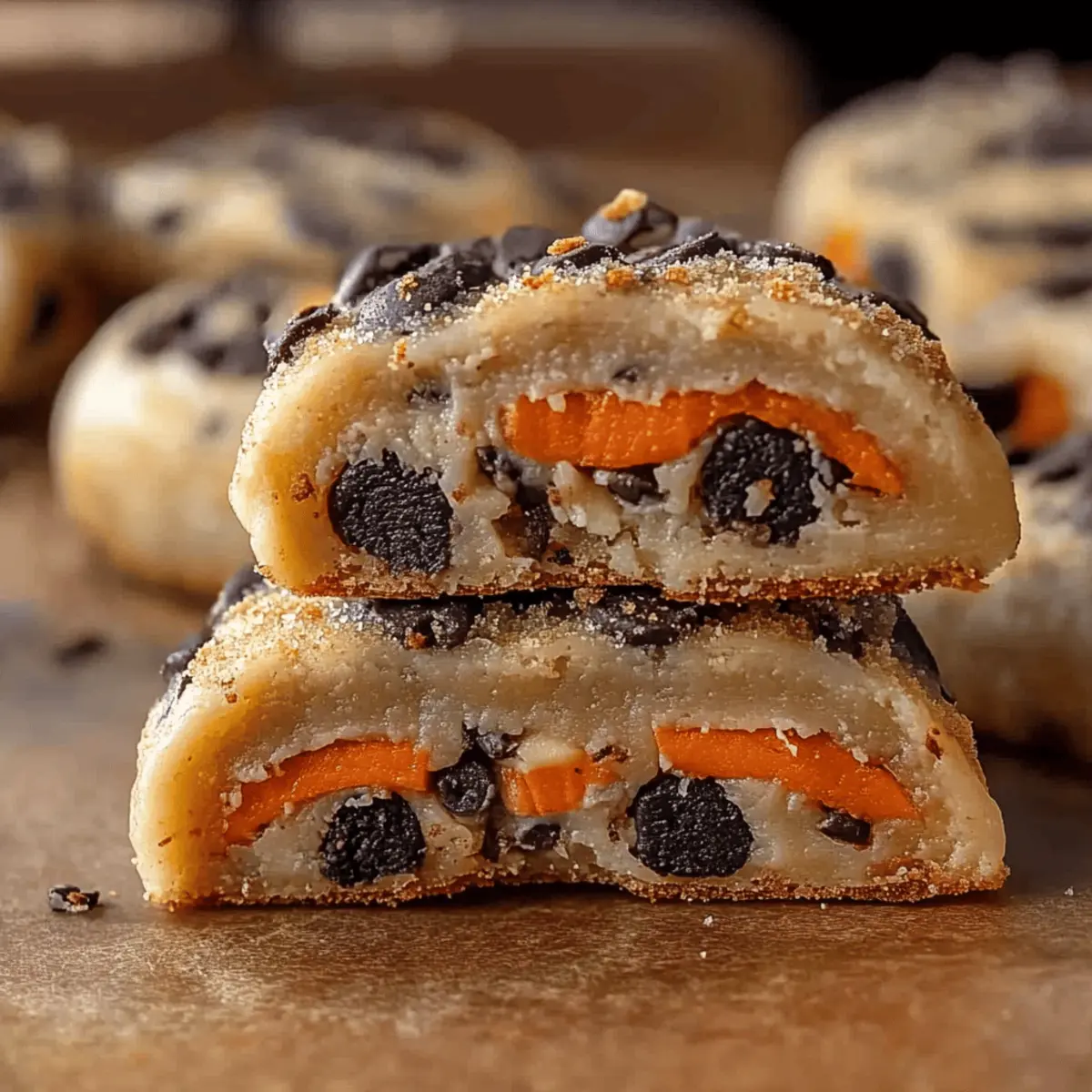 Halloween Oreo Stuffed Chocolate Chip Cookies