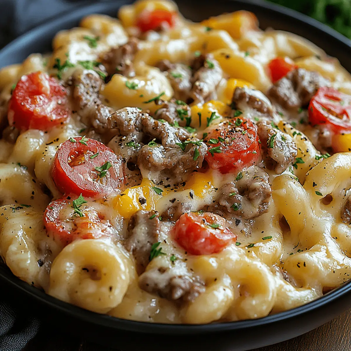 Creamy Philly Cheesesteak Mac & Cheese