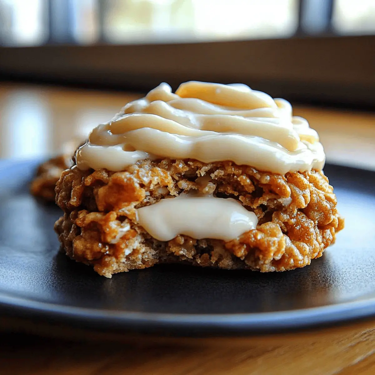 Soft Chewy Pumpkin Oatmeal Cookies Maple Frosting