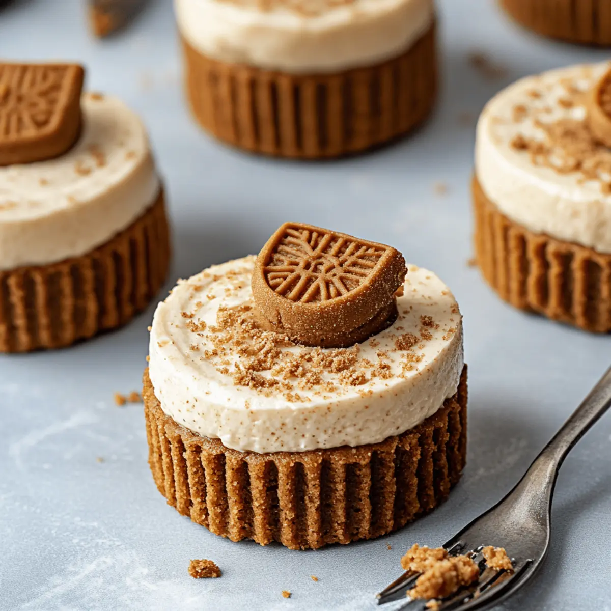 No Bake Mini Biscoff Cheesecakes
