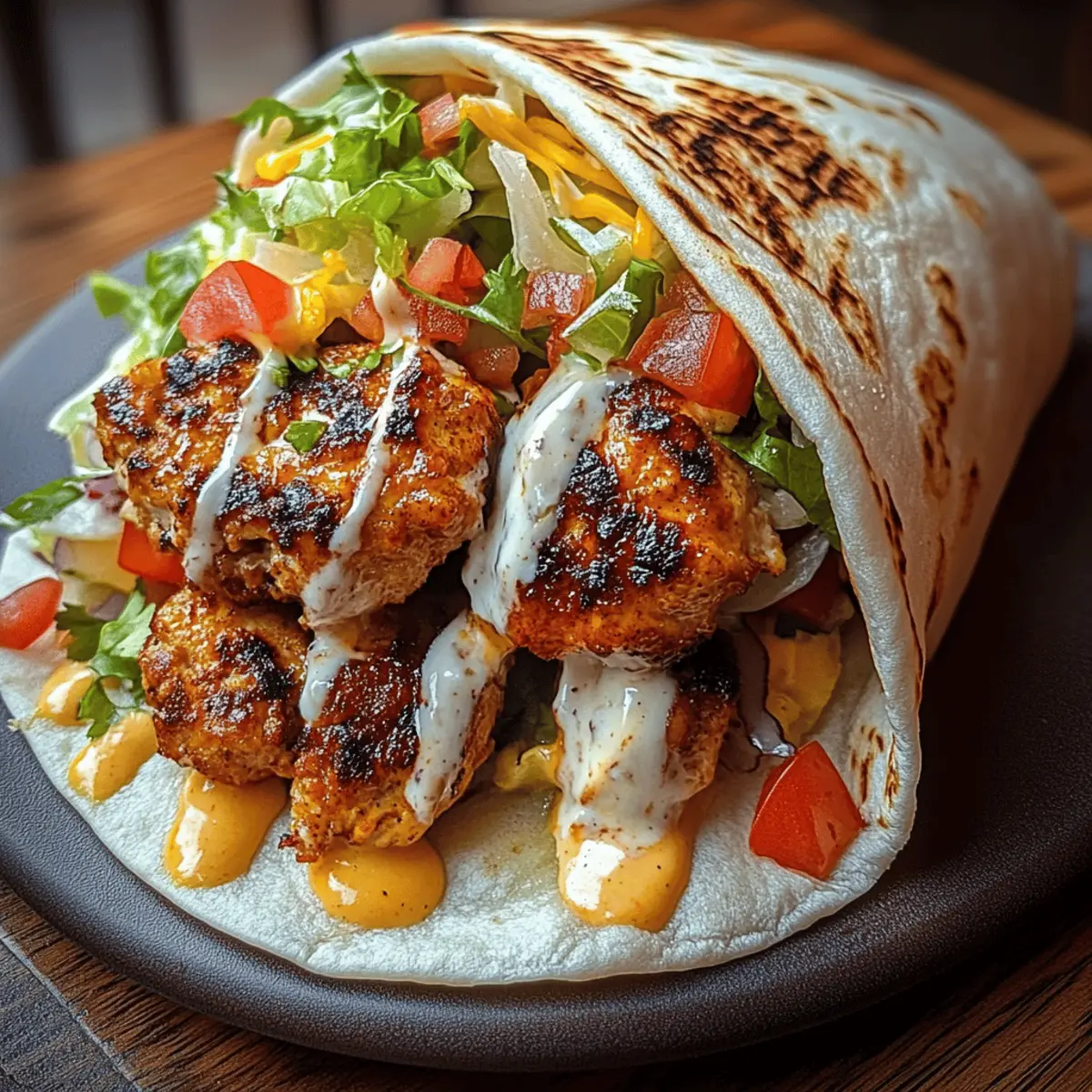 Grilled Spicy Chicken Tortilla Wrap