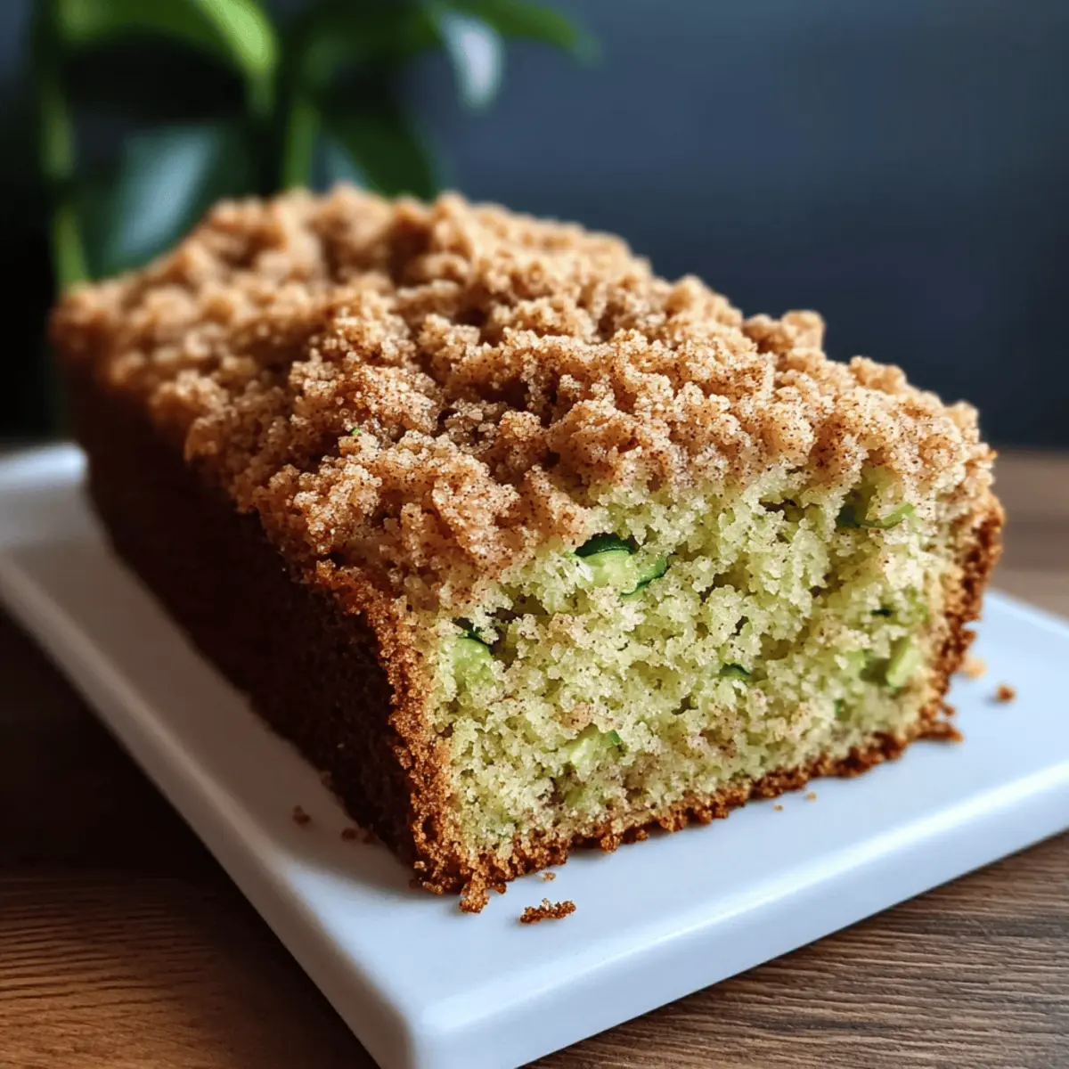 Cinnamon Streusel Topped Zucchini Bread