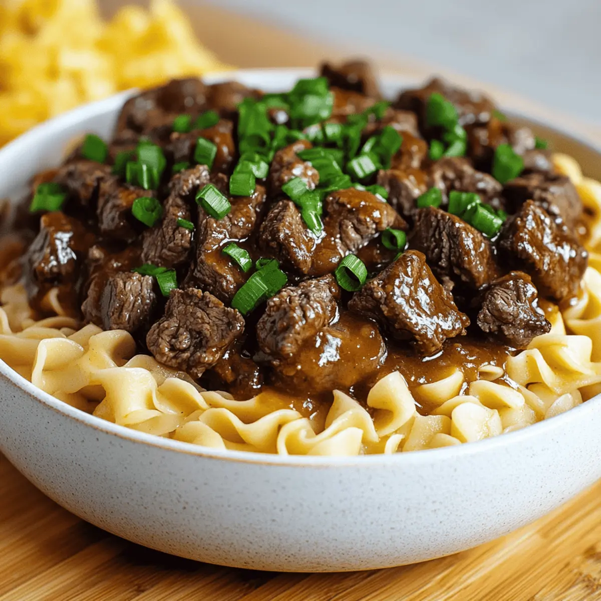 Beef Tips and Noodles