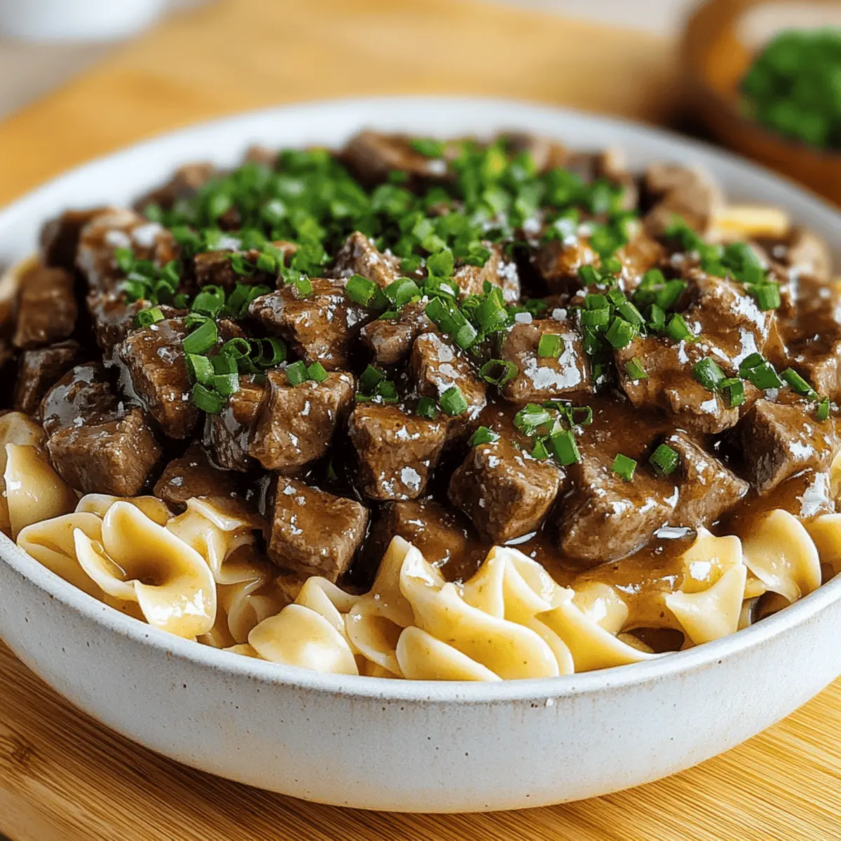 Beef Tips and Noodles