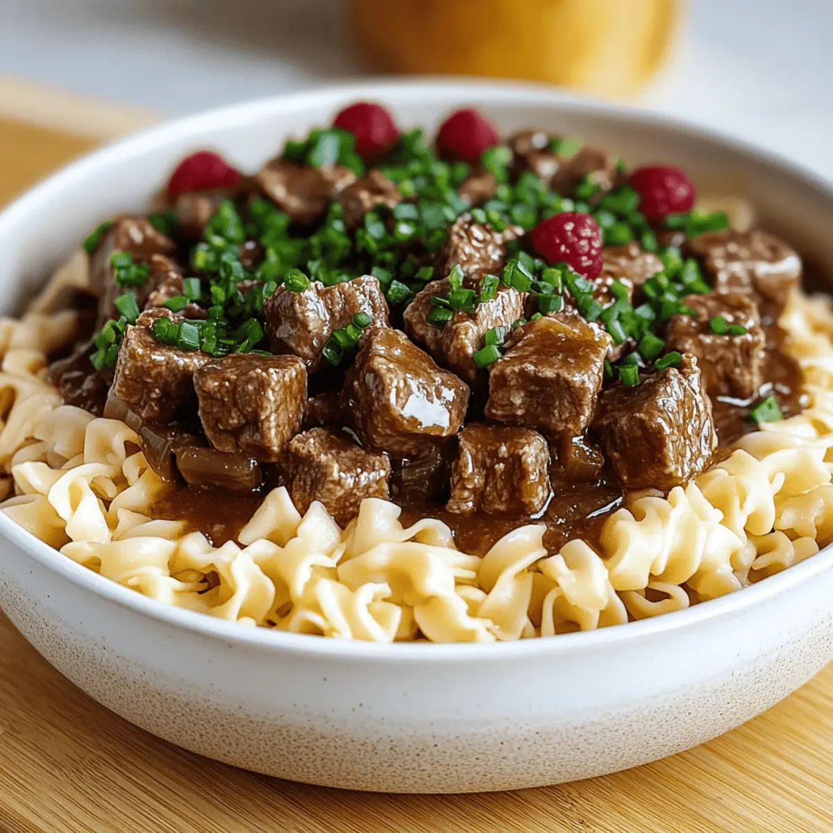 Beef Tips and Noodles