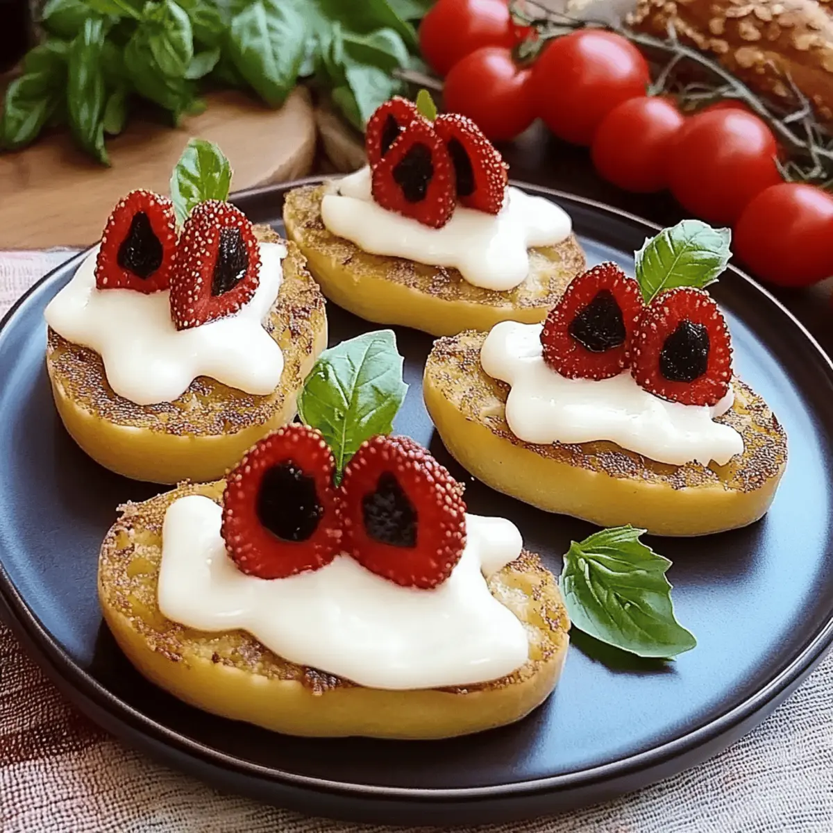 Caprese Crostini Ghosts
