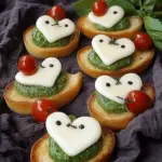 Caprese Crostini Ghosts