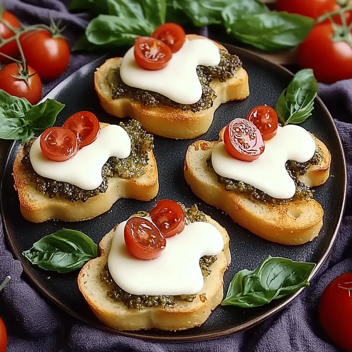 Caprese Crostini Ghosts