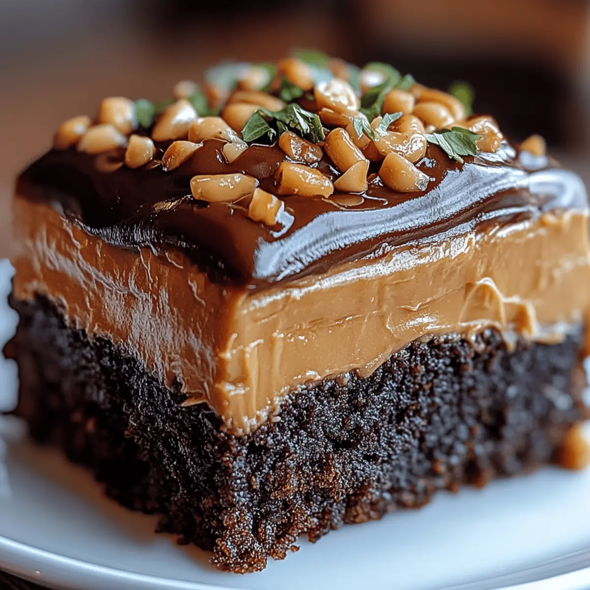 Chocolate Peanut Butter Poke Cake