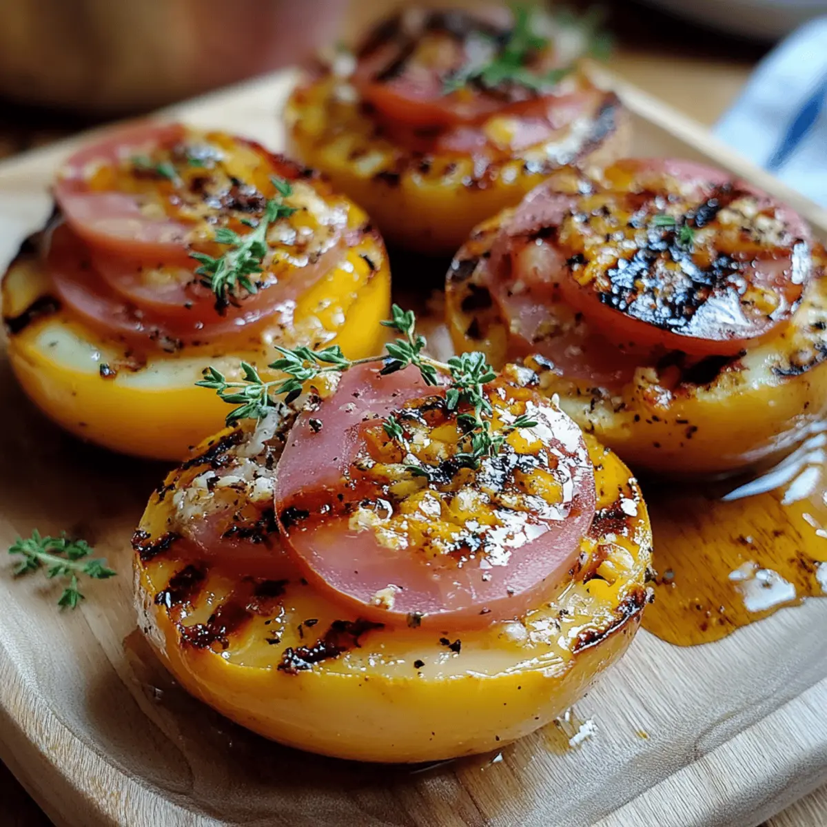 Grilled Apples with Prosciutto and Honey