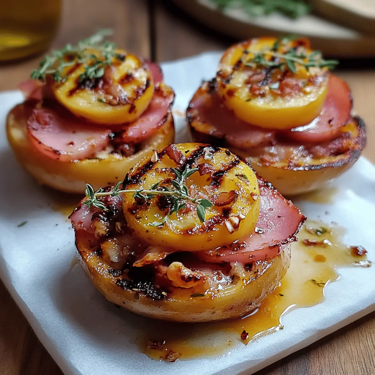 Grilled Apples with Prosciutto and Honey